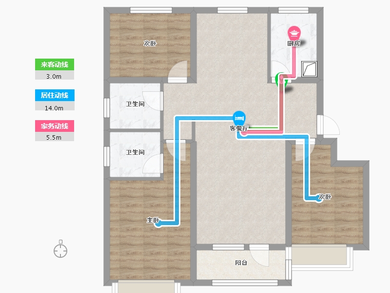 山东省-济宁市-中玮名门-98.40-户型库-动静线