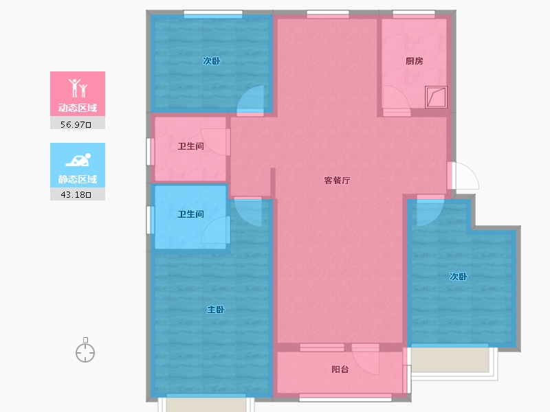 山东省-济宁市-中玮名门-98.40-户型库-动静分区