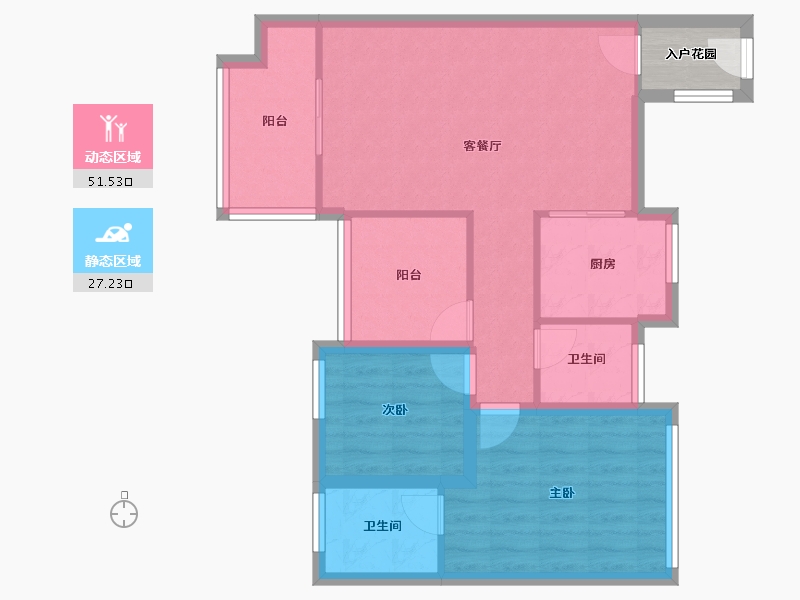 广东省-深圳市-京基御景印象一期-72.87-户型库-动静分区