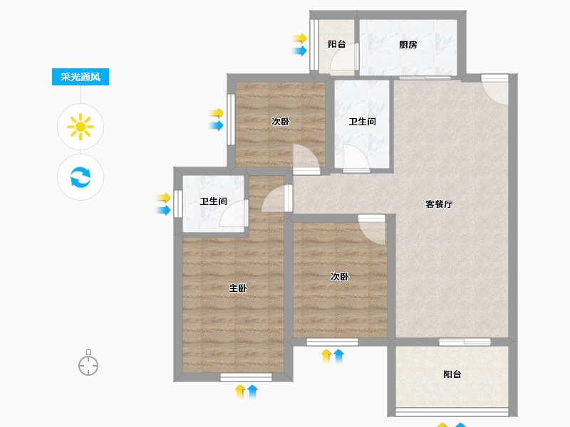 广东省-深圳市-新城东方丽园-77.51-户型库-采光通风