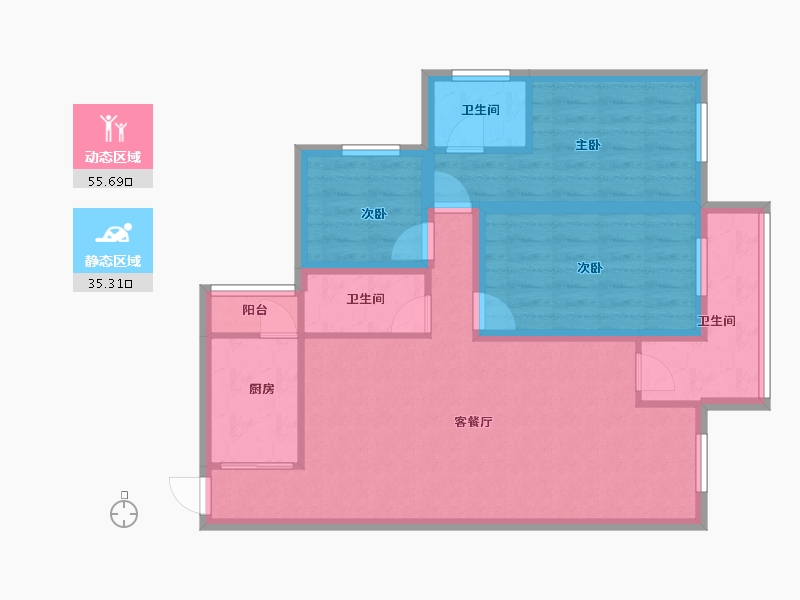 广东省-深圳市-京基御景印象一期-80.40-户型库-动静分区