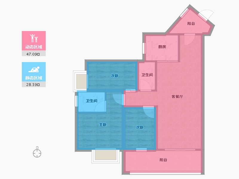 广东省-深圳市-招商花园城南区-66.21-户型库-动静分区