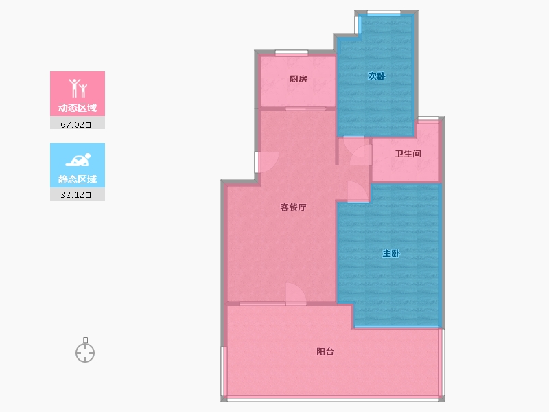 河南省-郑州市-思念果岭国际社区-65.60-户型库-动静分区