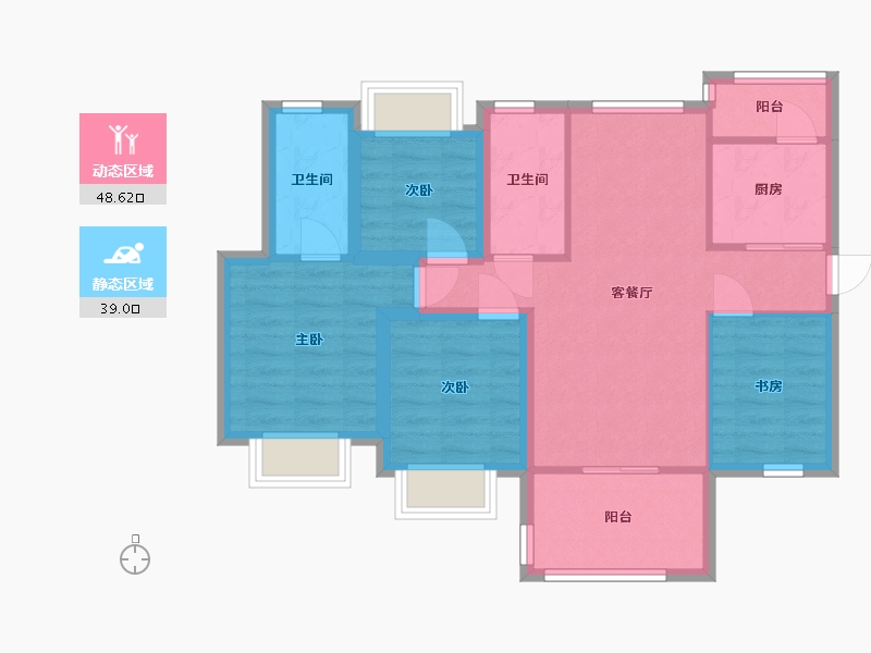 广东省-深圳市-京基御景印象一期-77.47-户型库-动静分区