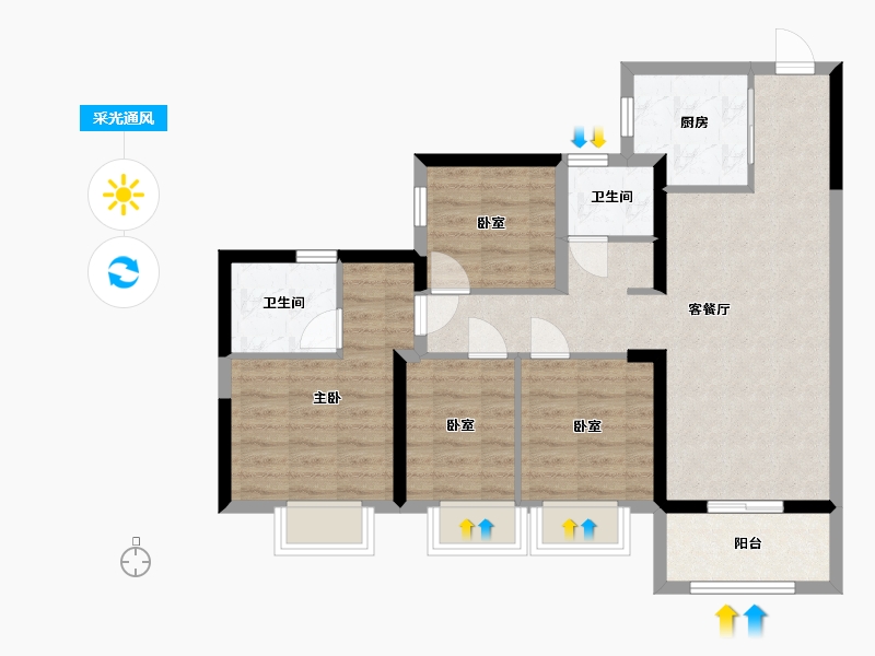 广东省-深圳市-东关珺府-79.33-户型库-采光通风