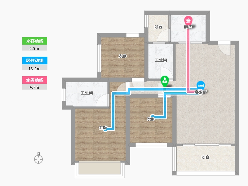 广东省-深圳市-嘉宏湾花园（大东城）二期-73.63-户型库-动静线