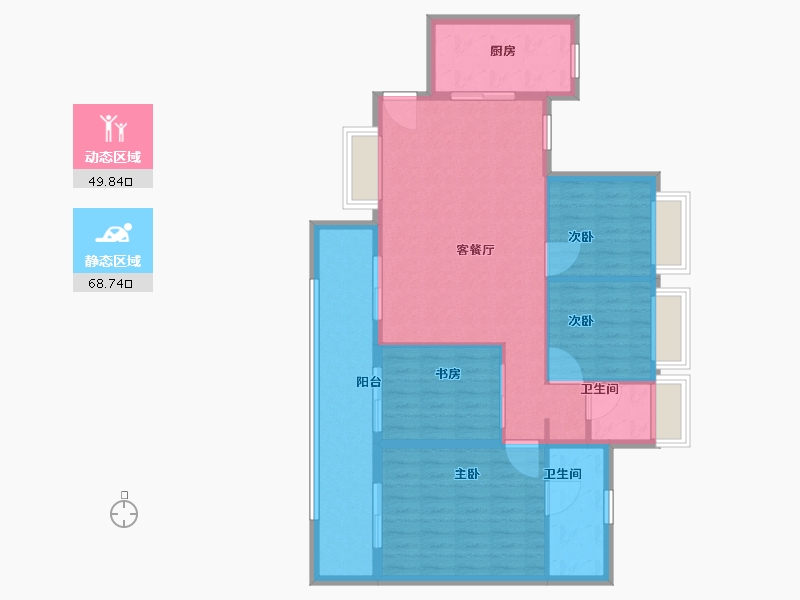 广东省-深圳市-诺德阅山海花园-108.00-户型库-动静分区