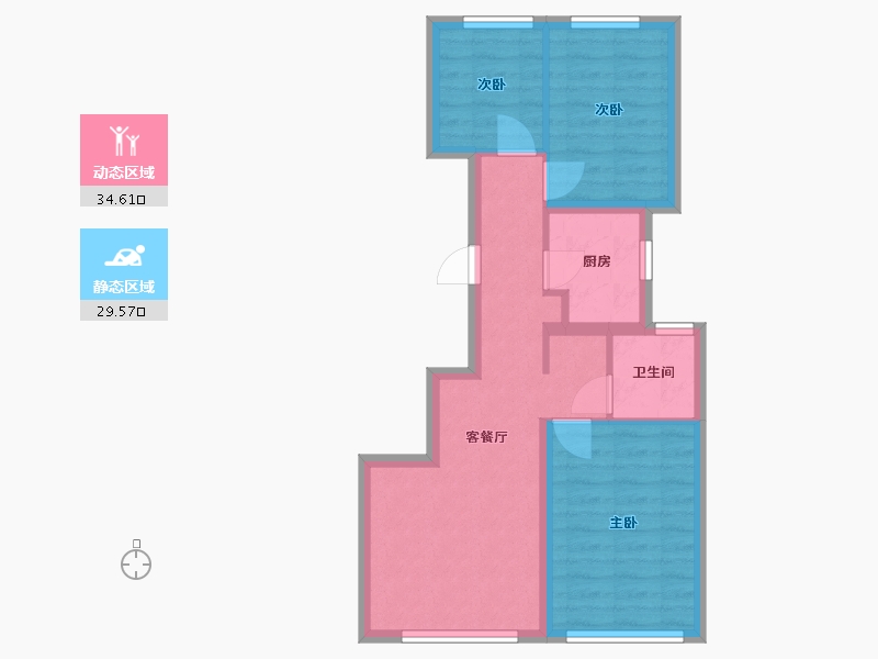 北京-北京市-奥海明月-66.00-户型库-动静分区