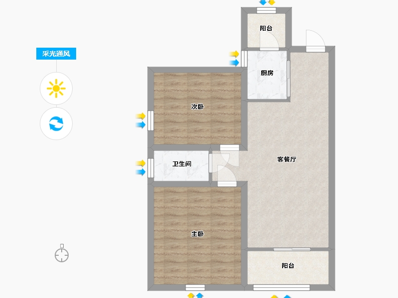 广东省-深圳市-京基御景印象一期-64.23-户型库-采光通风