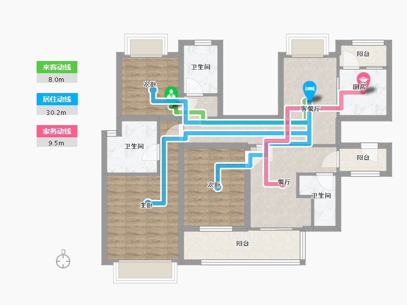 广东省-深圳市-嘉宏湾花园（大东城）二期-90.30-户型库-动静线