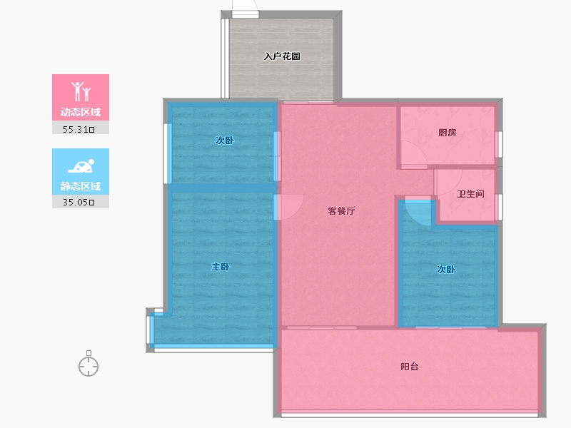 广东省-深圳市-祥祺滨河名苑-89.27-户型库-动静分区