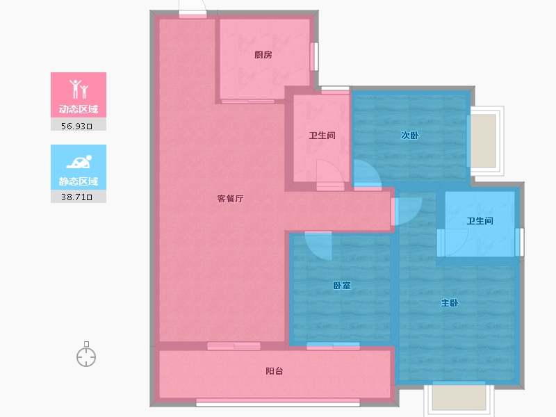 广东省-深圳市-诺德阅山海花园-84.80-户型库-动静分区