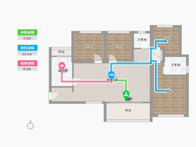 广东省-深圳市-招商花园城南区-96.57-户型库-动静线