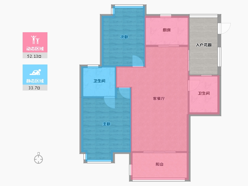 贵州省-贵阳市-世纪城龙佑苑-79.20-户型库-动静分区