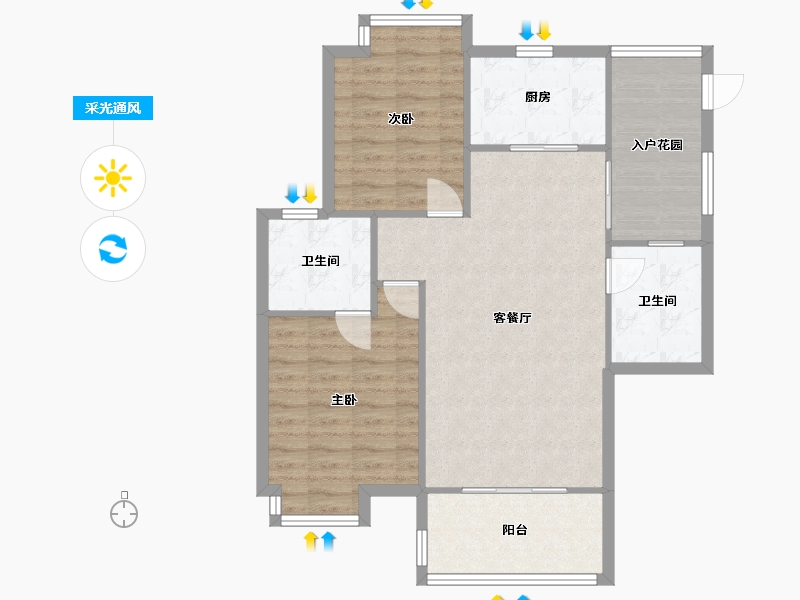 贵州省-贵阳市-世纪城龙佑苑-79.20-户型库-采光通风