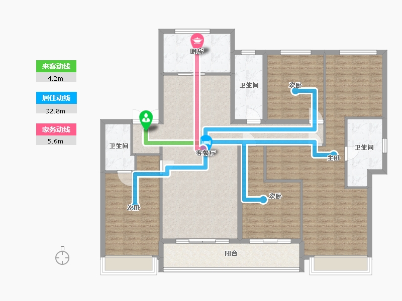 浙江省-嘉兴市-樾礼-147.20-户型库-动静线