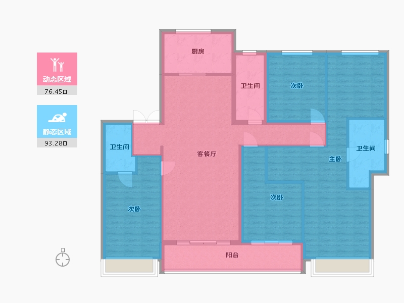 浙江省-嘉兴市-樾礼-147.20-户型库-动静分区