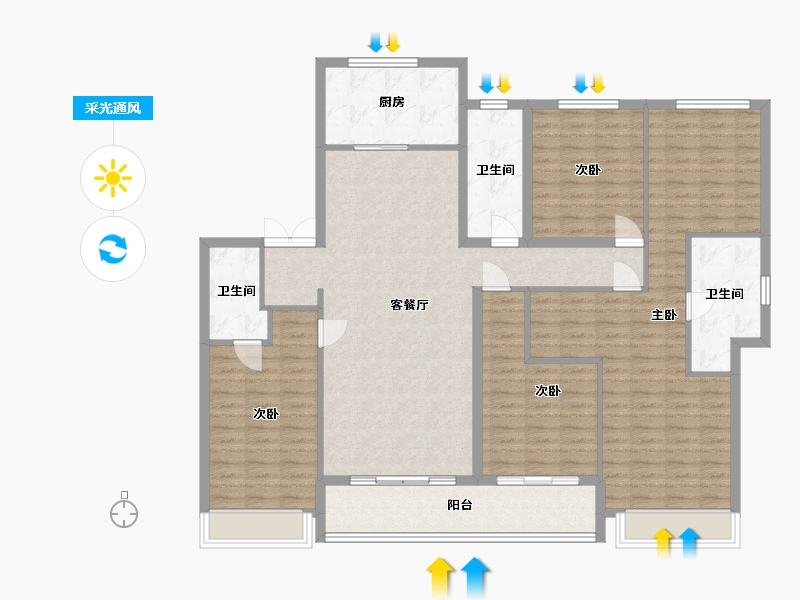 浙江省-嘉兴市-樾礼-147.20-户型库-采光通风