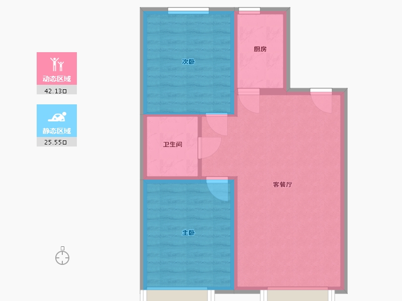 吉林省-长春市-新星宇金麟府-69.08-户型库-动静分区