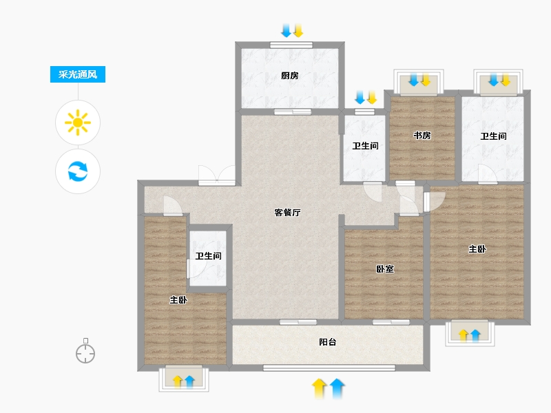 江苏省-无锡市-中海阅澄江-178.00-户型库-采光通风