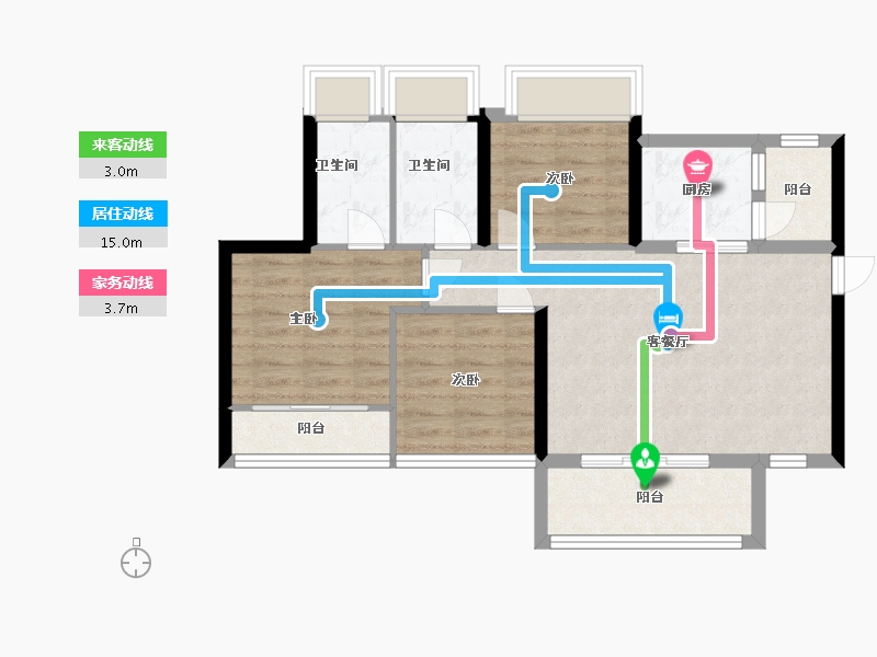 广东省-深圳市-豪方东园-70.40-户型库-动静线