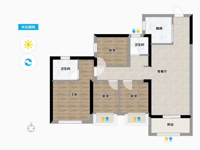 广东省-深圳市-东关珺府-75.89-户型库-采光通风