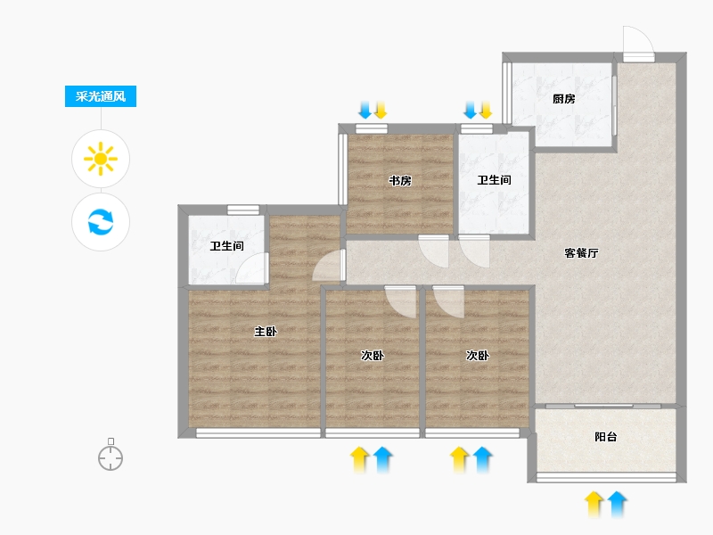 广东省-深圳市-东关珺府-90.50-户型库-采光通风