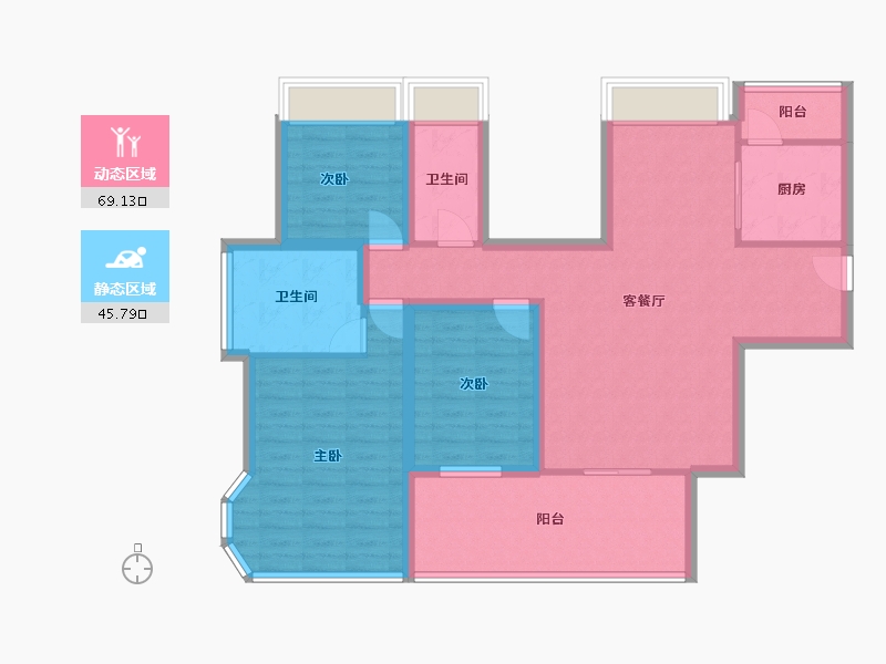 广东省-深圳市-嘉宏湾花园（大东城）二期-102.48-户型库-动静分区