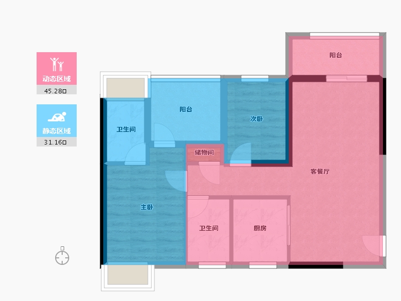 广东省-深圳市-泰富华悦都会-67.70-户型库-动静分区