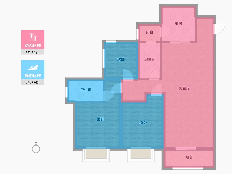 广东省-深圳市-祥祺滨河名苑-81.62-户型库-动静分区