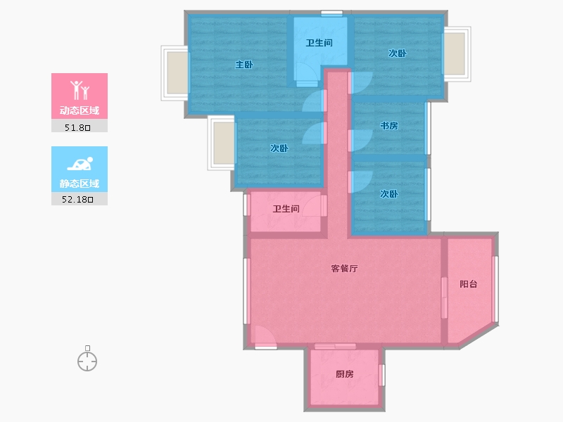 广东省-深圳市-恒大城(一期)-90.48-户型库-动静分区