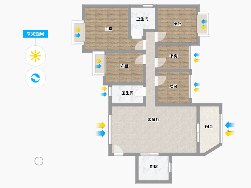 广东省-深圳市-恒大城(一期)-90.48-户型库-采光通风