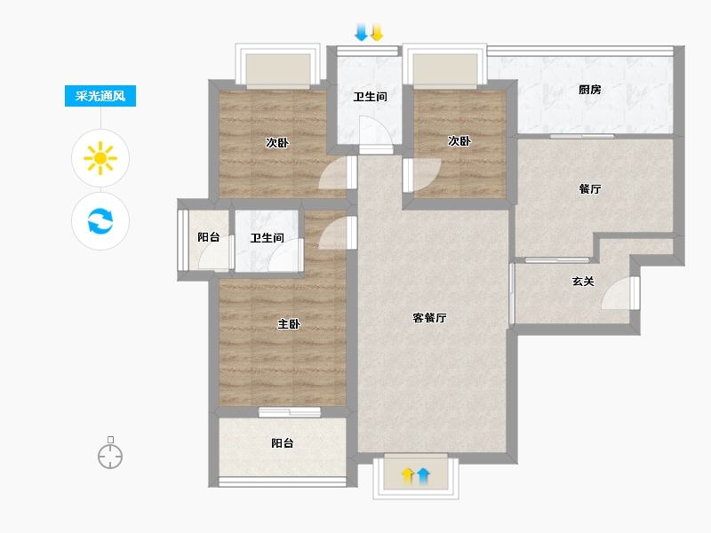 广东省-深圳市-祥祺滨河名苑-78.27-户型库-采光通风