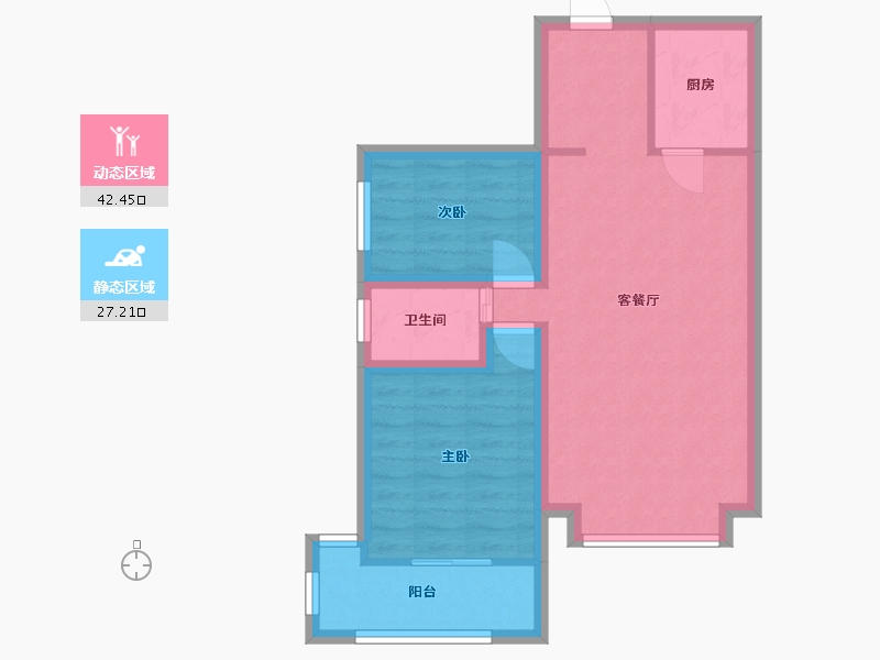 广东省-深圳市-深业东城上邸-61.67-户型库-动静分区