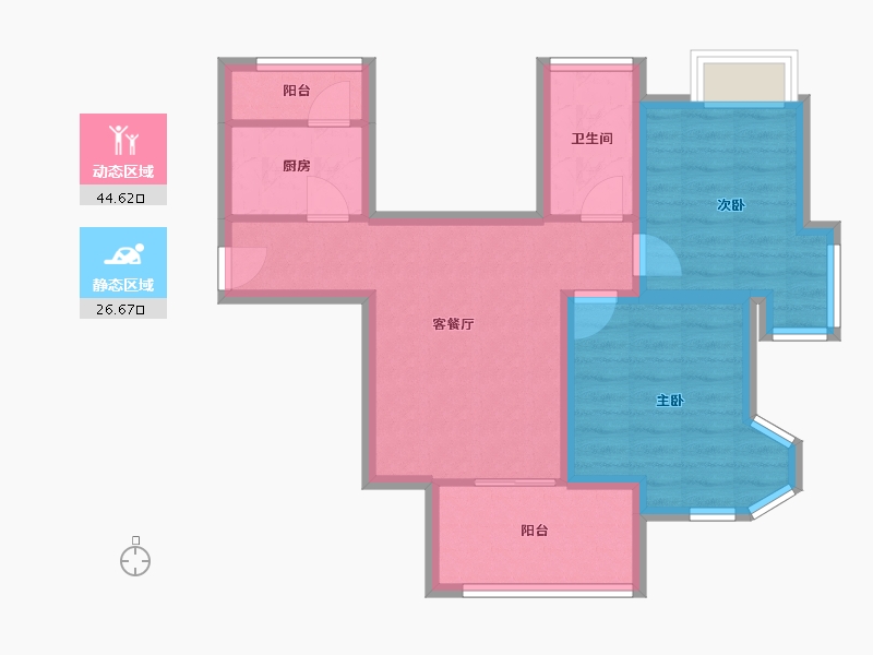 广东省-深圳市-嘉宏湾花园（大东城）二期-62.47-户型库-动静分区