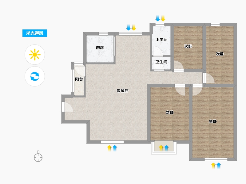 广东省-深圳市-云顶翠峰(一期)-101.42-户型库-采光通风