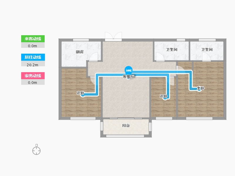 浙江省-台州市-东盛望湖印象-89.00-户型库-动静线