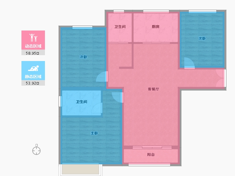 河南省-焦作市-金沙社区-101.60-户型库-动静分区