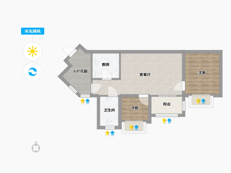 广东省-深圳市-万科金域缇香(一期)-51.57-户型库-采光通风