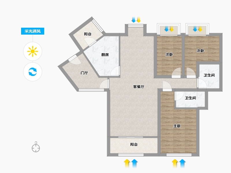 广东省-深圳市-中城天邑花园-92.40-户型库-采光通风