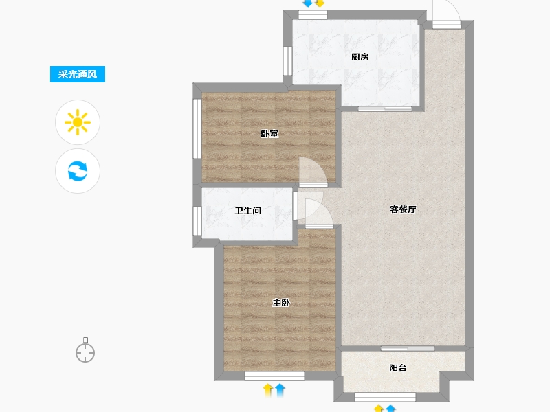 广东省-深圳市-金地朗悦-63.99-户型库-采光通风