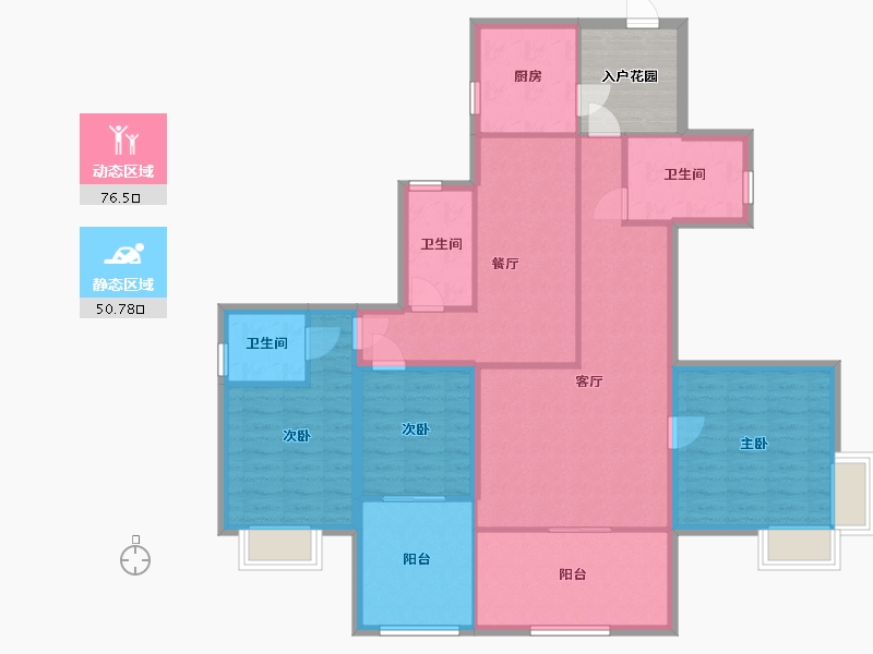 广东省-深圳市-嘉宏湾花园（大东城）二期-120.31-户型库-动静分区