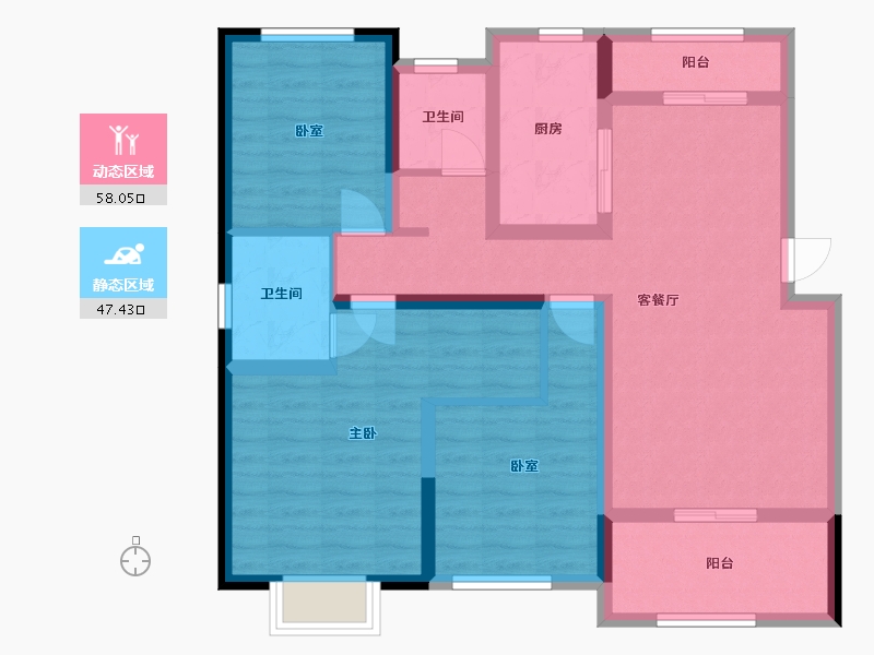 江西省-赣州市-新天地-96.80-户型库-动静分区