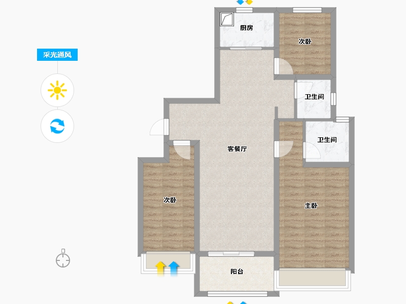 河南省-安阳市-御湖宸院-97.50-户型库-采光通风