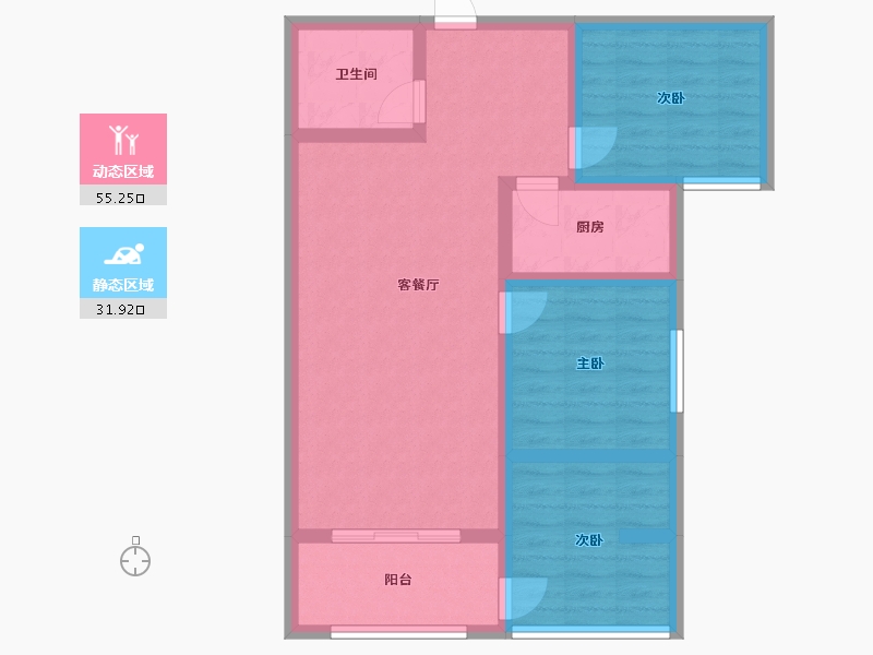 甘肃省-天水市-秦安县东汇名居-84.69-户型库-动静分区