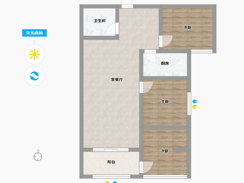 甘肃省-天水市-秦安县东汇名居-84.69-户型库-采光通风