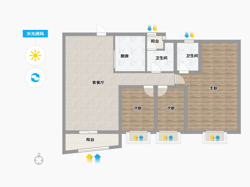 广东省-深圳市-宣嘉华庭-106.40-户型库-采光通风