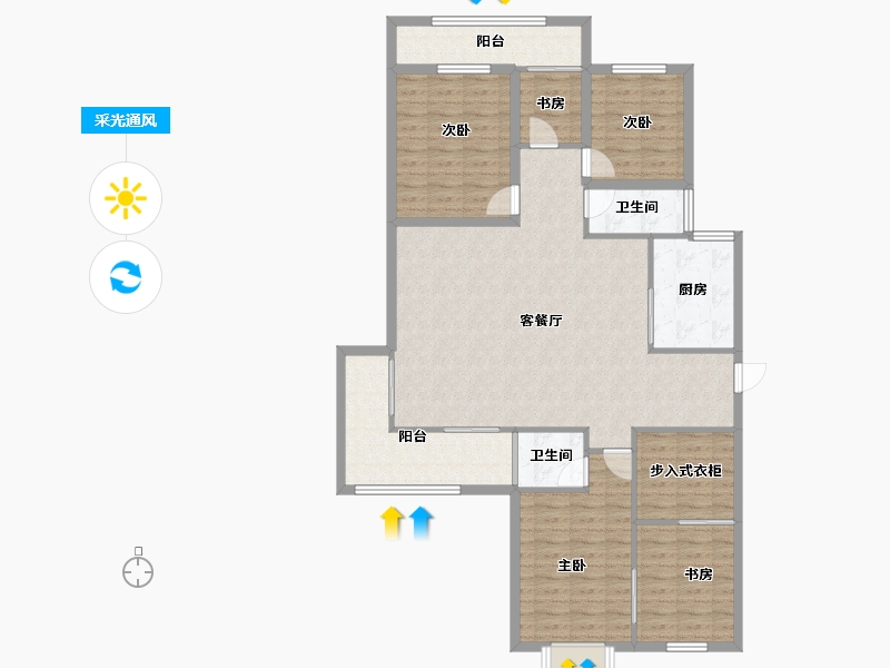 广东省-深圳市-信托花园-127.64-户型库-采光通风