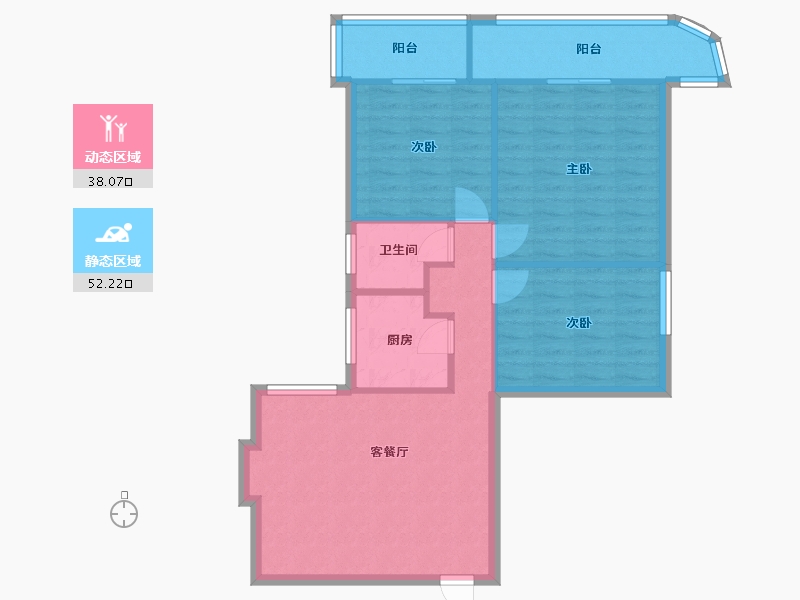 湖南省-长沙市-银园公寓-98.00-户型库-动静分区