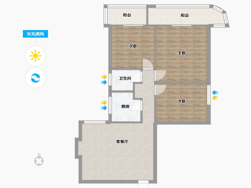 湖南省-长沙市-银园公寓-98.00-户型库-采光通风